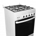 Комбинированная кухонная плита Flama RK 23-121 W, белая, эмалированная сталь, электроподжиг, крышка стеклянная