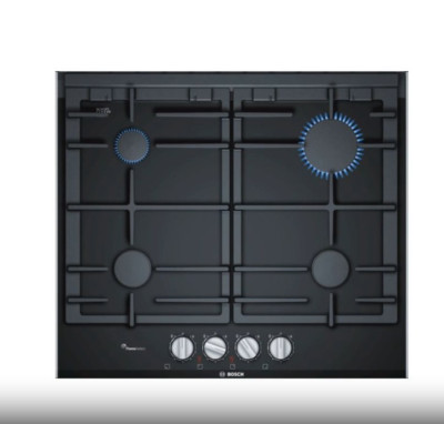 Газовая варочная панель Bosch PRP6A6D70R, черный, Serie  8, стеклокерамика, Форсунки