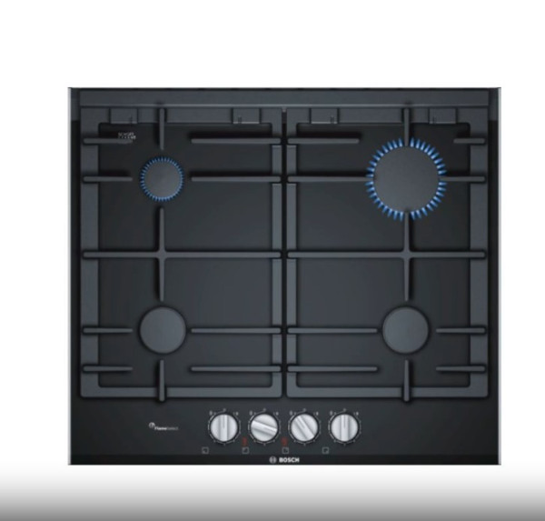 Газовая варочная панель Bosch PRP6A6D70R, черный, Serie  8, стеклокерамика, Форсунки