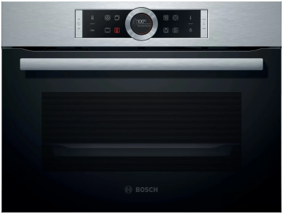 Компактный электрический духовой шкаф Bosch CBG635BS3, Serie 8, нержавеющая сталь, EcoClean, переключатель Control Ring, 13 режимов