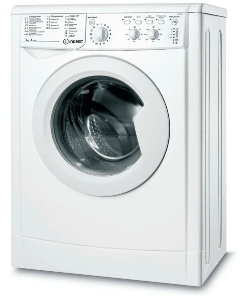 Стиральная машина Indesit IWSC 6105, белая, 6 кг, 16 программ, 1000 об/мин, класс А