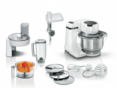 Кухонный комбайн Bosch MUMS2EW40, 700 Вт, белый, защитная крышка на чашу, отсек для сетевого шнура