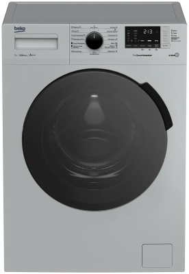Стиральная машина Beko RSPE78612S, серый, 15 программ, 7 кг, 1200 об/мин,  инверторная, с паром