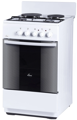 Комбинированная плита Flama RK 2201 W, белая, конфорок газовых - 2 шт, электрических - 2 шт, традиционная очистка