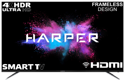 65" Телевизор HARPER 65U750TS 2018 2018 LED, черный