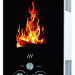 Проточный газовый водонагреватель Edisson Flame F 20 GD (Костер), душ, черный 