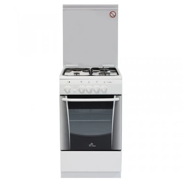 Кухонная плита De luxe 506031.01гэ, комбинированная, 3 газовые конфорки, 1 электрическая конфорка, электрическая духовка, 60 л