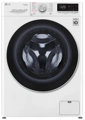 Стиральная машина LG F2V5GS0W, белая, 8.5кг, 1200об/мин, инверторная, с паром