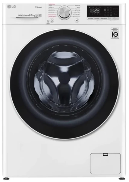 Стиральная машина LG F2V5GS0W, белая, 8.5кг, 1200об/мин, инверторная, с паром
