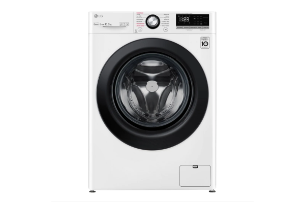 Стиральная машина LG AI DD TW4V3RS6W, с паром, белая, 10,5 кг, инверторный мотор с прямым приводом, 1400 об/мин