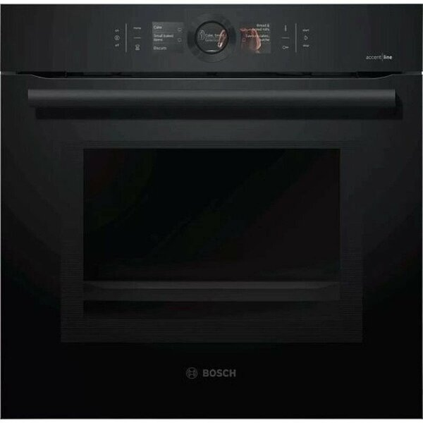 Духовой шкаф Bosch HMG8764C1 черный, Serie 8, пиролитическая очистка, 13 режимов, с СВЧ, телескопические направляющие