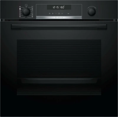 Электрический духовой шкаф Bosch HRA578BB0S Serie 6, чёрный, 71 л, пиролитическая очистка, 10 режимов, с паром 