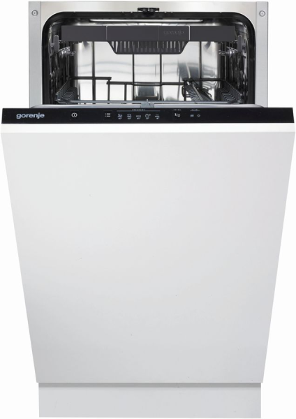 Встраиваемая посудомоечная машина Gorenje GV520E10, серебристая, узкая, 11 комплектов, 3 корзины