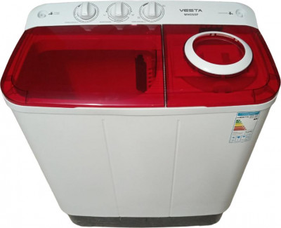Стиральная машина Vesta WME60P, Красный Ex, 6 кг, 1300 об/мин, 3 программы, с вертикальной загрузкой 