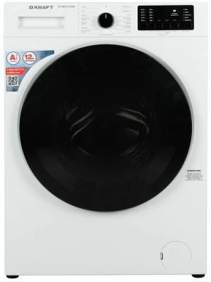 Стиральная машина KRAFT KF-MDS12146W, белая, 12 кг, 1400 об/мин, 15 программ, инверторная, с паром 