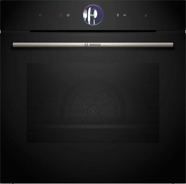 Электрический духовой шкаф с паром Bosch HRG7361B1, черный, Serie 8, гидролизная очистка, 14 автоматических программ
