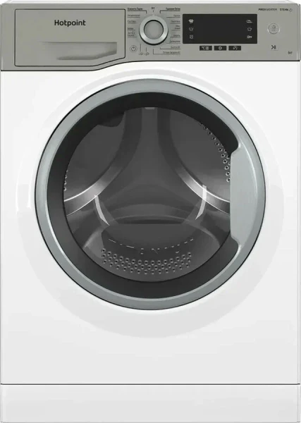 Стиральная машина Hotpoint NSD 6239 US VE RU, белая, с фронтальной загрузкой, с паром, 6кг, 1200об/мин, инверторная