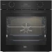 Электрический духовой шкаф Beko BBIS17300BCS, чёрный, 12 режимов, утапливаемые поворотные переключатели, каталитическая очистка, телескопические направляющие