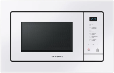 Встраиваемая микроволновая печь SAMSUNG MS23A7118AW/BW WHITE, управление механическое, ШxВxГ см 48.9 x 27.5 x 34.6,  21л,  количество уровней мощности 6