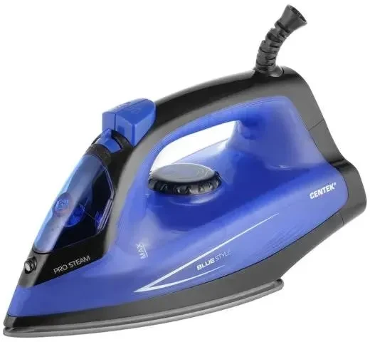 Утюг CENTEK CT-2360 голубой 1800Вт, антипригар подошва, 200мл, паровой удар, самоочистка