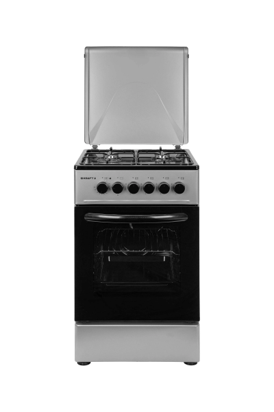 Газовая плита KRAFT KF-FSK5302ES с электрической духовкой, серебристая