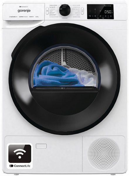 Сушильная машина GORENJE DGPNE82GNLW, класс энергопотребления A++, загрузка до 8 кг