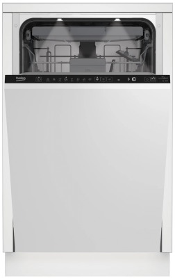 Встраиваемая посудомоечная машина Beko BDIS38120Q, 8 программ, белая, конденсационная, сенсорное управление, 3 уровня мытья посуды 