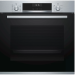 Электрический духовой шкаф Bosch HBG517ES0R, Serie 6, нержавеющая сталь, 71 л, 7 режимов, AquaClean, телескопические направляющие