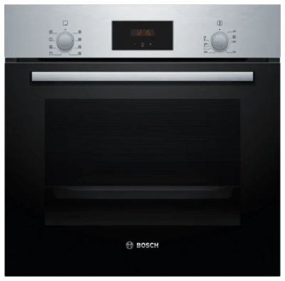 Электрический духовой шкаф Bosch HBF113BR0Q, Serie 2, нержавеющая сталь, гидролитическая очистка, 5 режимов, AquaClean