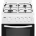 Газовая плита KRAFT KF-FSK5404AGWG, белая, газ-контроль духового шкафа, механическое управление, стеклянная крышка