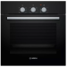 Электрический духовой шкаф Bosch HBF011BA0Q, черный, Serie 2, традиционная очистка, 5 режимов 