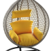 Подвесное кресло Loftyhome Kiwano 1191 Grey Spots/Yellow