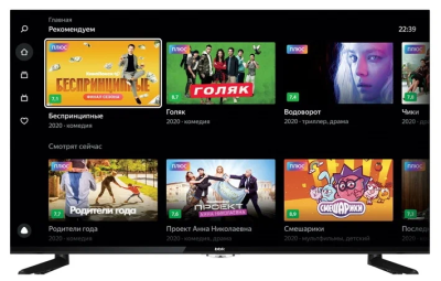 43" Телевизор BBK 43LEX-8289/UTS2C на платформе Яндекс.ТВ, черный