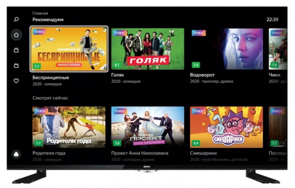 43" Телевизор BBK 43LEX-8289/UTS2C на платформе Яндекс.ТВ, черный