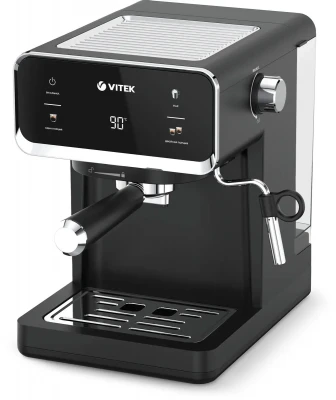 Кофеварка рожковая VITEK VT-1516, черный, 1470 Вт, 15 бар, 1650 мл