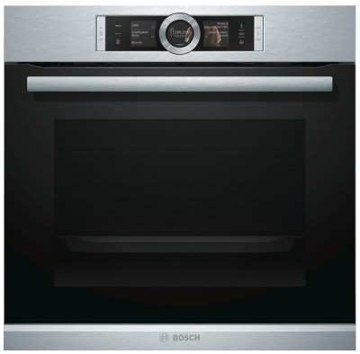 Электрический шкаф-пароварка шкаф Bosch HSG636ES1, Serie 8, нержавеющая сталь, EcoClean, переключатель Control Ring, 12 режимов