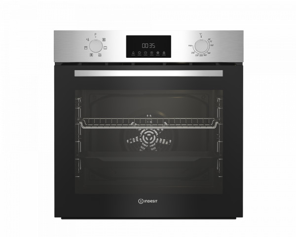 Духовой шкаф INDESIT IBFTE 3644 IX, нержавеющая сталь, электрический, 72 л, эмаль легкой очистки, конвекция, гриль