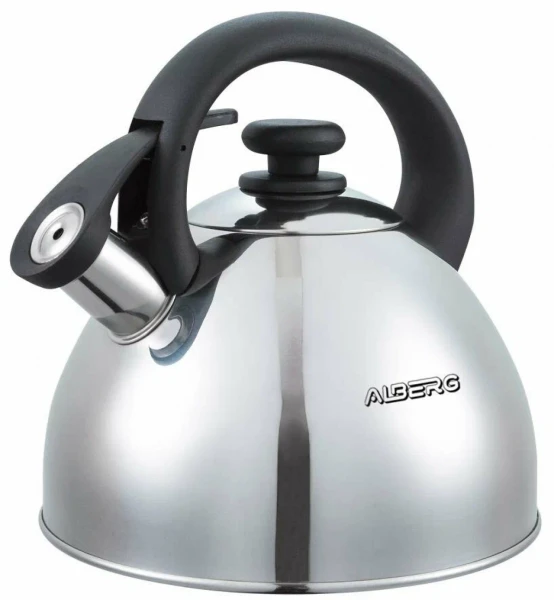 Чайник для плиты со свистком ALBERG AL-3040 3 литра, зеркальная полировка